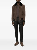 Barba Boston shearling-collar suede jacket