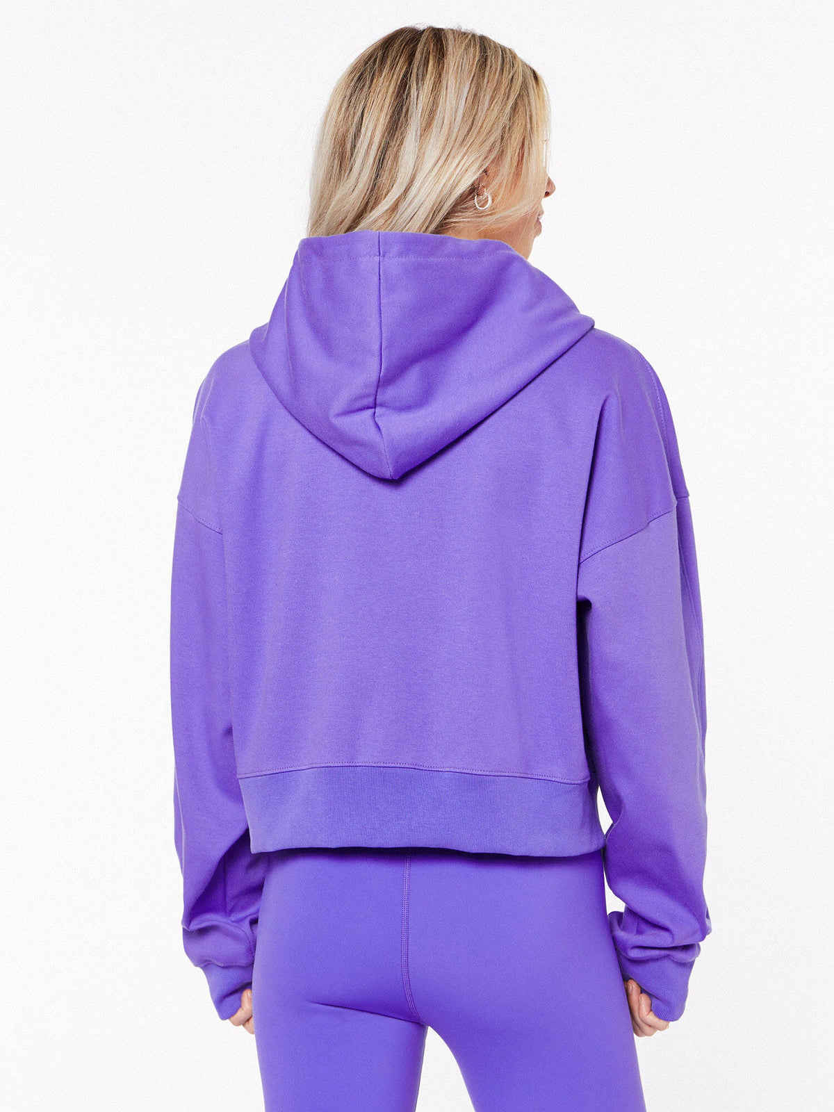 CROPPED ZIP UP HOODIE BLUE
