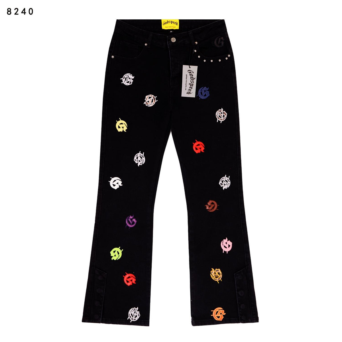 Godspeed Embroidered Flared Jeans