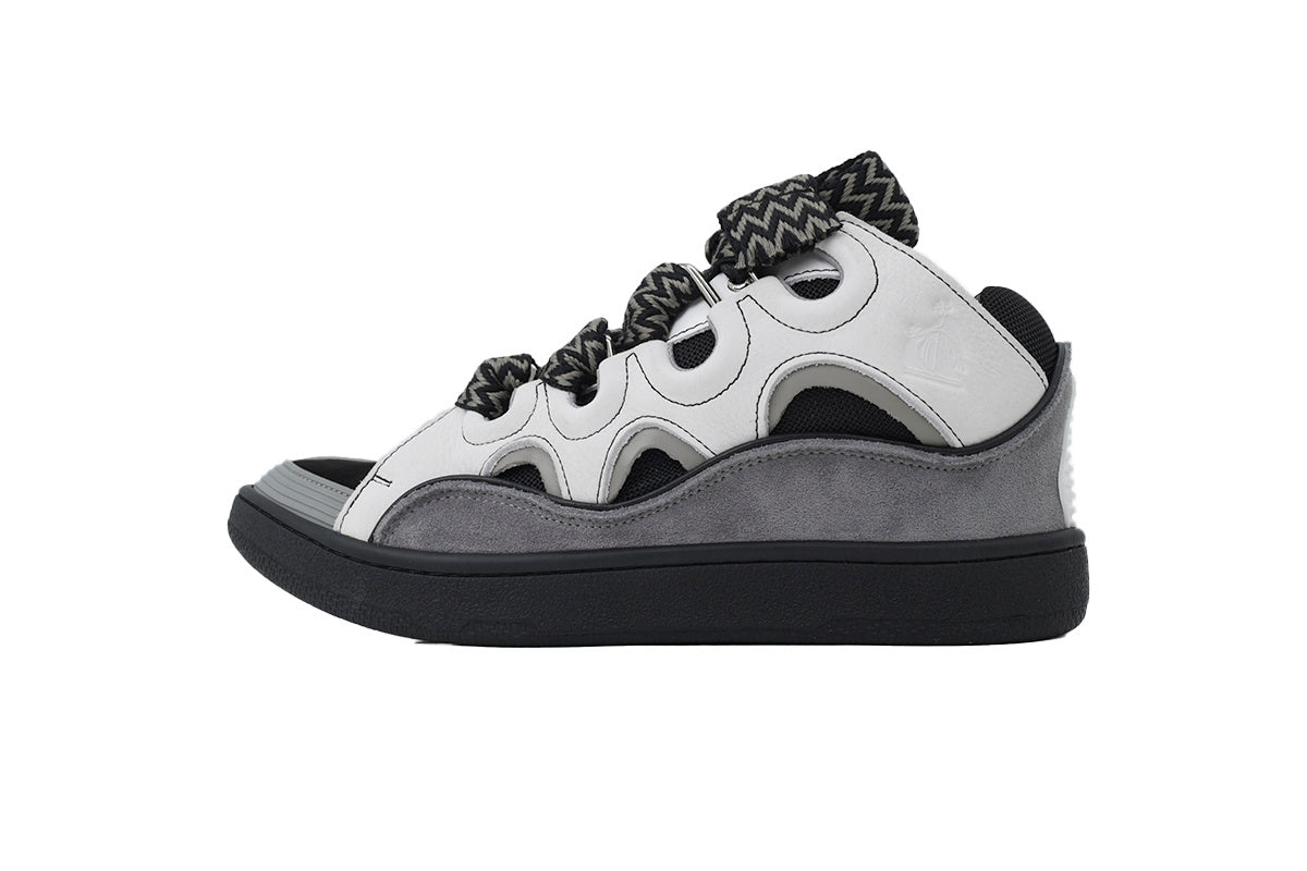 Lanvin Leather Curb Black White Grey