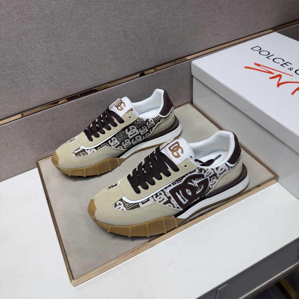 Dolce & Gabbana Patterned Panel Low-Top Sneakers