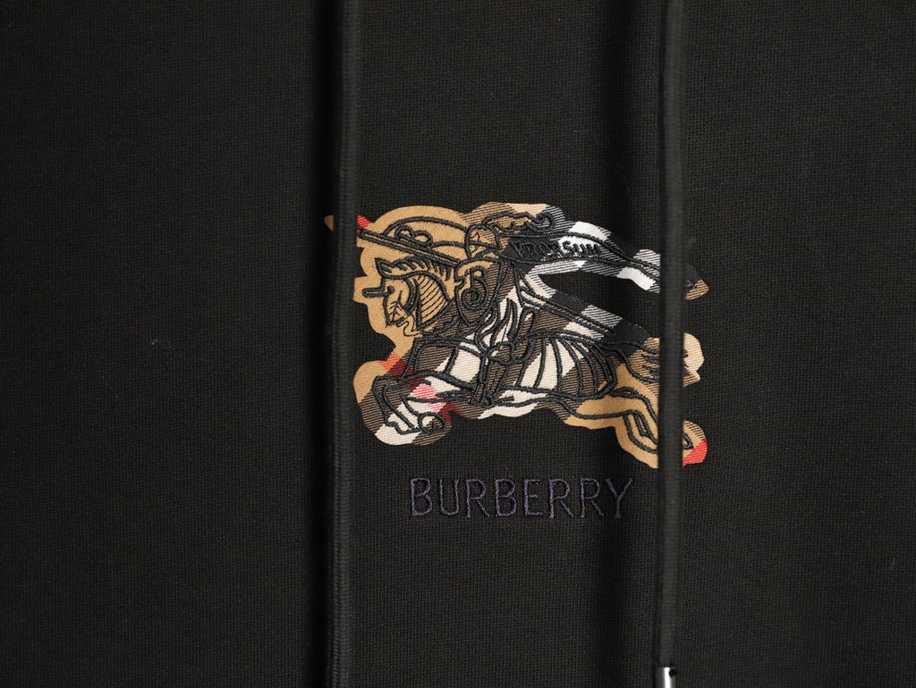Burberry Equestrian Emblem Pullover Hoodie - Black（副本）（副本）